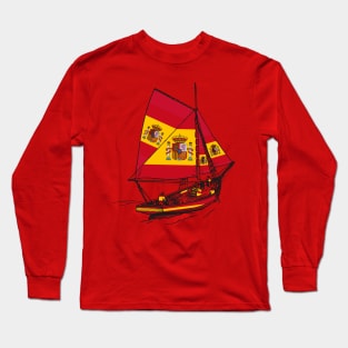 Support Spanish Vintage Spain Ship Sailing with Team of Spain Teamwork Achieves More Long Sleeve T-Shirt